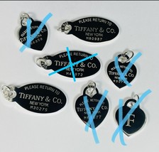 Vintage Return to Tiffany Heart and Oval Tag Pendant Charm in Sterling Silver - £84.18 GBP