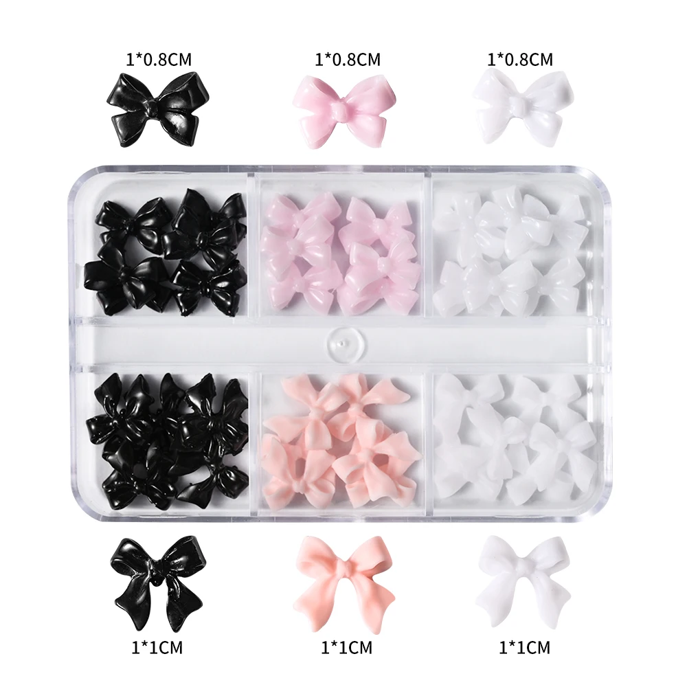 30pcs/Box Ribbon Butterfly Decoration Nail Jewelry Nail Rhinestones 3D Resin - £5.78 GBP