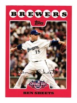 2008 Topps Opening Day #67 Ben Sheets Milwaukee Brewers - £1.57 GBP