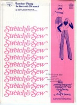 Stretch &amp; Sew 713 London Pants for 25% Stretch Womens Hip 32-44 Ann Person Vtg - £9.80 GBP
