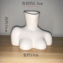 Ceramics Vase Home Decor Flower Vase Creative White Body Vase Sculpture Room Dec - £68.16 GBP