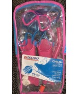 Dolfino 5 Piece Dive Set Swim Mask Snorkel Swim Fins Carry Bag Pink Ages 4+ - $233.95 MXN