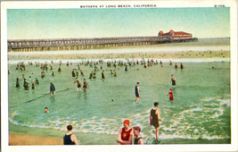 Bathers at Long Beach California Vintage Postcard (B14) - £5.88 GBP