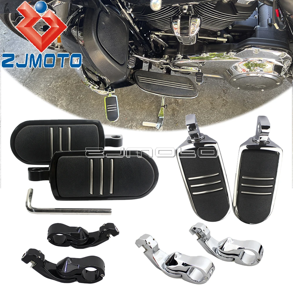 Motorcycle 1.25&quot; Engine Guard Footpegs Pedal For Harley Dyna Sportster T... - $41.51+