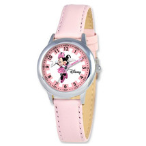 Disney Kids Minnie Mouse Pink Leather Band Time Teacher Watch - £31.27 GBP