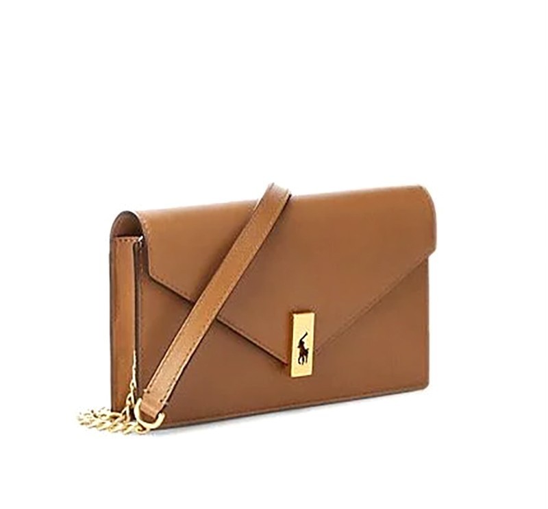 Polo Ralph Lauren Polo ID Leather Chain Wallet & Crossbody – Classic Tan Item image 3