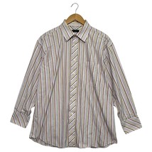 VTG Ted Baker Shirt Mens 17 32 33 Pink Blue Striped Long Sleeve Designer... - €25,97 EUR