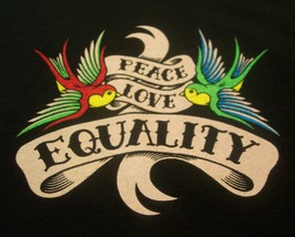 Peace Love Equality Birds T-Shirt Mens Black Xl New - $19.80