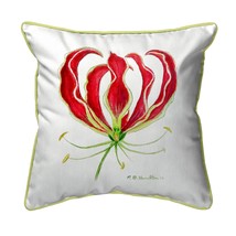 Betsy Drake Red Lily Small Indoor Outdoor Pillow 12x12 - £38.93 GBP