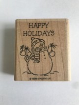 Stampin Up Happy Holidays Rubber Stamp 1999 - $11.89