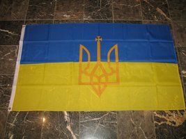 3X5 Ukraine Ukrainian Trident Large Ensign Flag 3&#39;X5&#39; Nylon Poly House Banner - £7.94 GBP