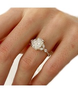 Lab diamond engagement ring, Cushion cut diamond ring, 14k gold lab diam... - $2,750.00+