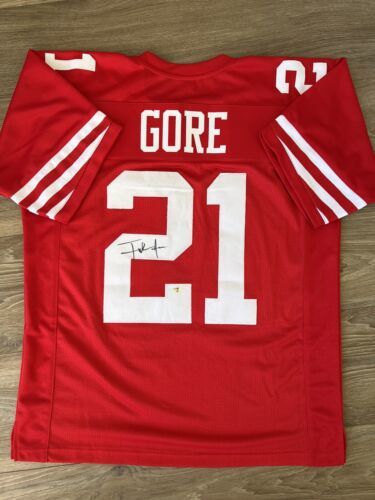 Primary image for Autographed/Signed FRANK GORE San Francisco Red Football Jersey - Schwartz COA