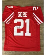 Autographed/Signed FRANK GORE San Francisco Red Football Jersey - Schwar... - $190.66 CAD