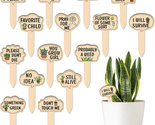 Funny Wooden Plant Markers for Succulent Flowers Greenery Plants Tags 15... - $21.57