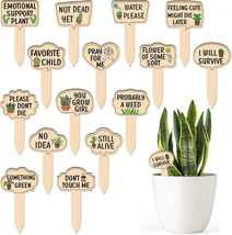 Funny Wooden Plant Markers for Succulent Flowers Greenery Plants Tags 15... - £15.39 GBP