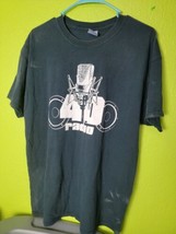 Vintage Y2K Shirt 40 Radio Microphone Black Large 40radio.com Gildan - $48.99