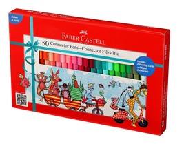Faber Castell Connector Pens, Multicolor - Pack of 50 - $18.26