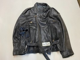 Trapper Vintage Leather Motorcycle Jacket Black Armpit/armpit 23&quot; (mc747) - £57.68 GBP