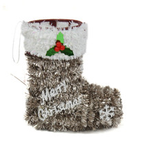 5&quot; Tinsel Christmas Holiday Stocking Hangable Ornament Decoration Merry ... - £4.55 GBP