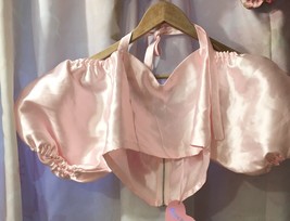 Beautiful Sugar Thrillz Baby Pink Puff Sleeves Halter Top Size M NWT - £43.16 GBP