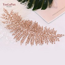 YouLaPan 238-P Skin Pink Rhinestone Bridal Hair Tiara Bridal Crown Large... - £23.50 GBP