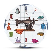 Quilting Time Seamstress Crafting Room Wall Art Clock Watch Se Accessori... - £32.60 GBP