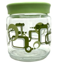 Bormioli Rocco Glass Storage Container Jar Mod Green MCM Design Rubber Lid Italy - £19.79 GBP