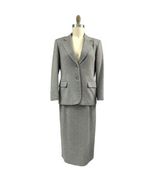 VTG Pendleton 3pc Wool Suit Petite Sz 10 Gray Herringbone Jacket Skirt Pants - $223.95