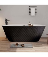67&quot; Acrylic Freestanding Tub, Diamond Pattern, Black - $1,427.87 CAD