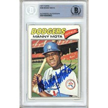 Manny Mota Los Angeles Dodgers Auto 1977 Topps Baseball Card 386 Signed BAS Slab - £63.03 GBP