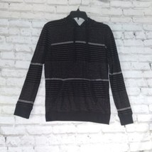 Straight Faded Mens Hoodie Small Long Sleeve Black Gray Striped Thin Pul... - £14.09 GBP