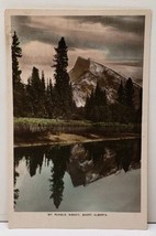 MT Rundle Banff Alberta Canada Hand Colored Photograph RPPC Postcard F3 - £7.98 GBP