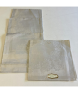 Irish linen damask vintage napkins set of four silver shade - $54.40