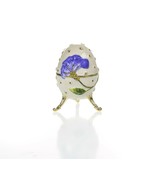 purple flower Egg Trinket Box &amp; music Handmade by Keren Kopal Austrian  ... - £96.73 GBP