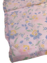 Vintage 1940s PICNIC HANKY Handkerchief Pink Blue Yellow Floral Berries Charming - £14.55 GBP