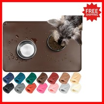 Elegant Waterproof Dog Food Mat in Chocolaty Brown, 24&quot;x16&quot; for Clean Fl... - $26.72