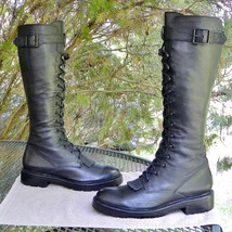 Vintage FRYE Leather 16&quot; Jack BOOTS Lace Up-Top Buckle-medial zip-Kiltie... - $413.58 CAD