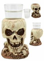 Gothic Ossuary Graveyard Melting Skull Shot Glass Holder Figurine 5&quot;Tall... - $274.20 MXN