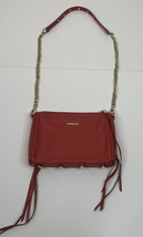 Rebecca Minkoff red leather zipper crossbody shoulder bag purse i11 - £37.94 GBP