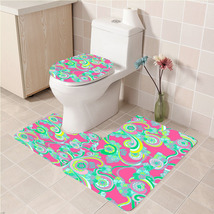 3Pcs/set Lilly Pulitzer 03 Bathroom Toliet Mat Set Anti Slip Bath Floor ... - $33.29+