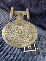 Franklin Mint USS Enterprise TNG Pewter Model w/ Stand &amp; COA – Star Trek... - $178.20