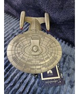 Franklin Mint USS Enterprise TNG Pewter Model w/ Stand &amp; COA – Star Trek... - $3,273.62 MXN