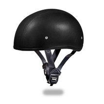 Daytona Skull Cap  W/O VISOR- LEATHER COVERED DOT Motorcycle Helmet - £71.74 GBP+