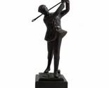 Bey Berk 12&quot; Bronzed Metal Golfer on Marble Base. - £64.78 GBP
