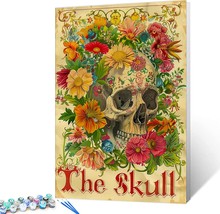 Aihonmin Skull Paint by Number Kits Adult,Vintage Plant Painting by Numb... - $27.97