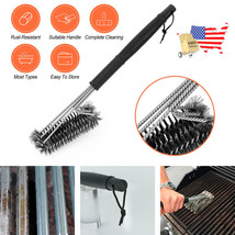 Stainless Steel Bbq Grill Cleaning Brush Wire Bristle Barbecue Cooking S... - £17.89 GBP