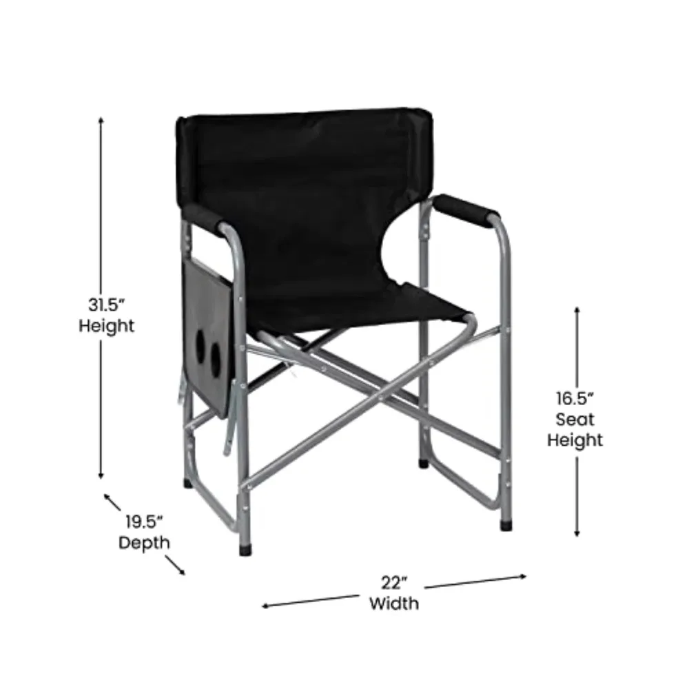 Benjamin Steel Camping Chair Black Nature Hike Outdoor Lightweight Furnishings - £89.84 GBP