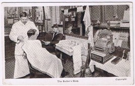 Postcard The Barber&#39;s Shop Interior Sailor Waiting UK - £7.59 GBP