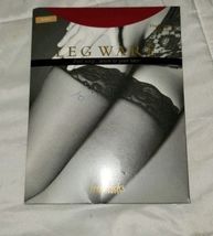 VTG NIP Fredericks of Hollywood Leg Ware Nude Small Scallop Lace Top Thi... - $23.99